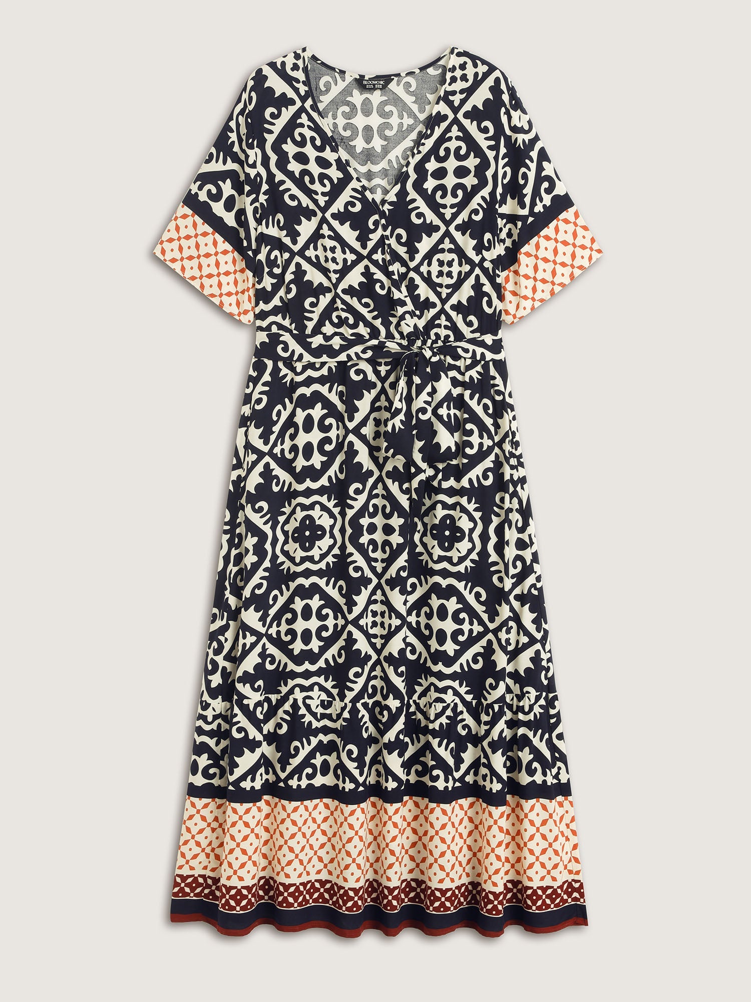 Boho Print Side Tie Maxi Dress